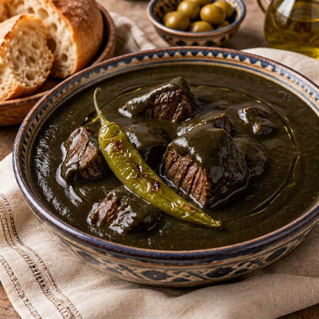 صورة توضيحية لـ ملوخية باللحم